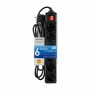 Prelungitor protector variatii tensiune simplu 125J, 6 AC prize, 1.8m, negru, Whitenergy [08408-DE]